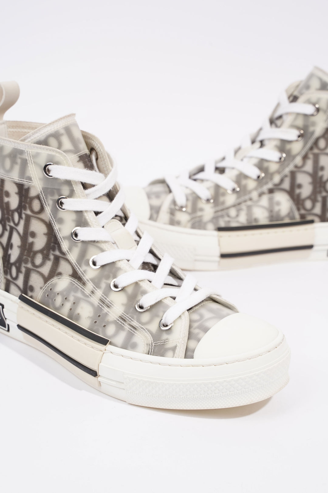Christian Dior B23 Hightops White / Black Oblique Rubber EU 37 UK 4