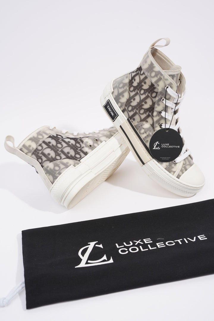 Christian Dior B23 Hightops White / Black Oblique Rubber EU 37 UK 4