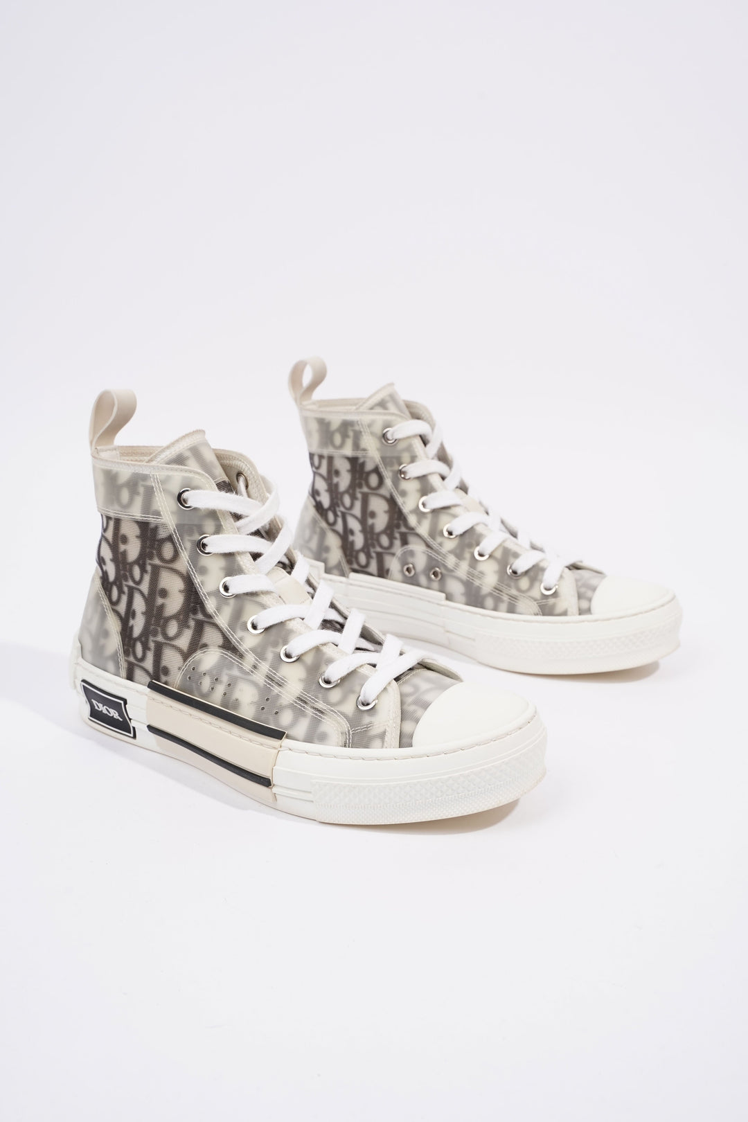 Christian Dior B23 Hightops White / Black Oblique Rubber EU 37 UK 4