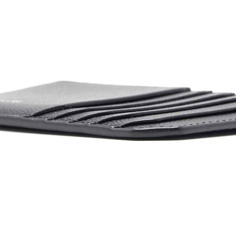 Saint Laurent Fragments Zipped Card Case in Grained Leather