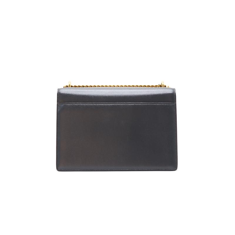 Saint Laurent Sunset Medium Chain Shoulder Bag in Dark Smog Color GHW