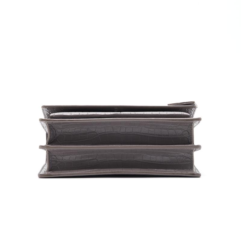 Saint Laurent Sunset Medium Chain Shoulder Bag in Grey Color SHW