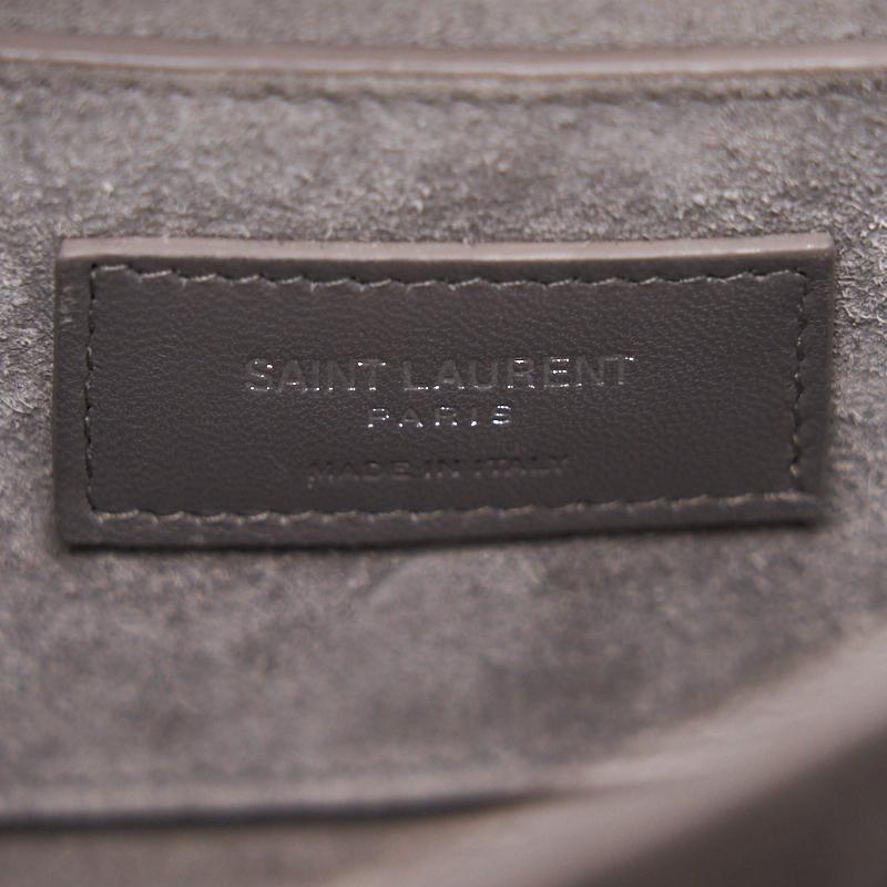 Saint Laurent Sunset Medium Chain Shoulder Bag in Grey Color SHW