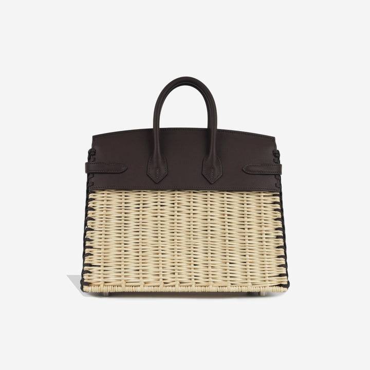 Picnic Birkin 25 Osier Wicker & Rouge Swift