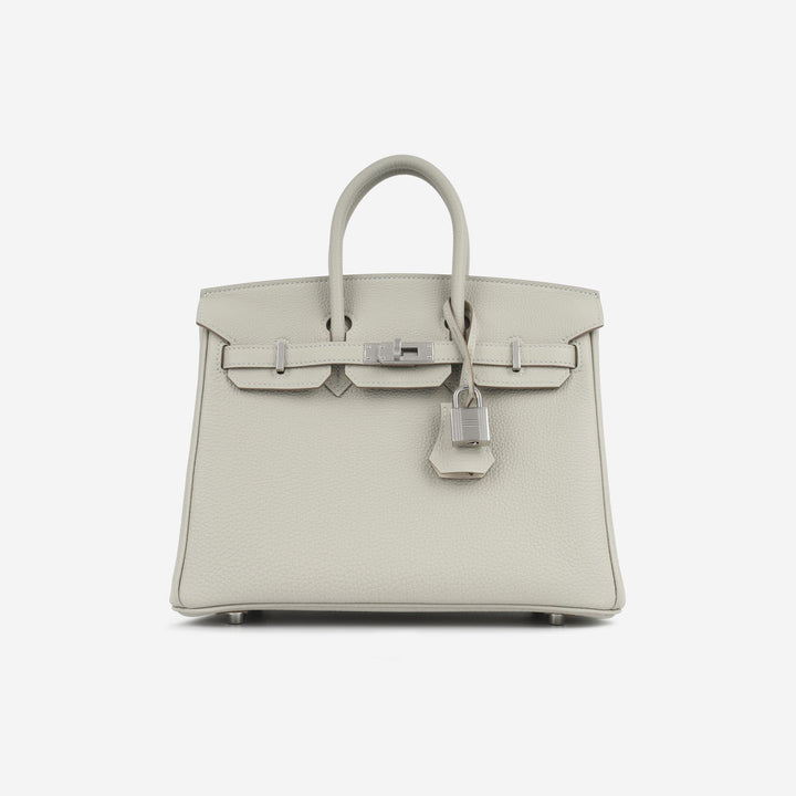 Birkin 25 Verso - Gris Perle/Nata