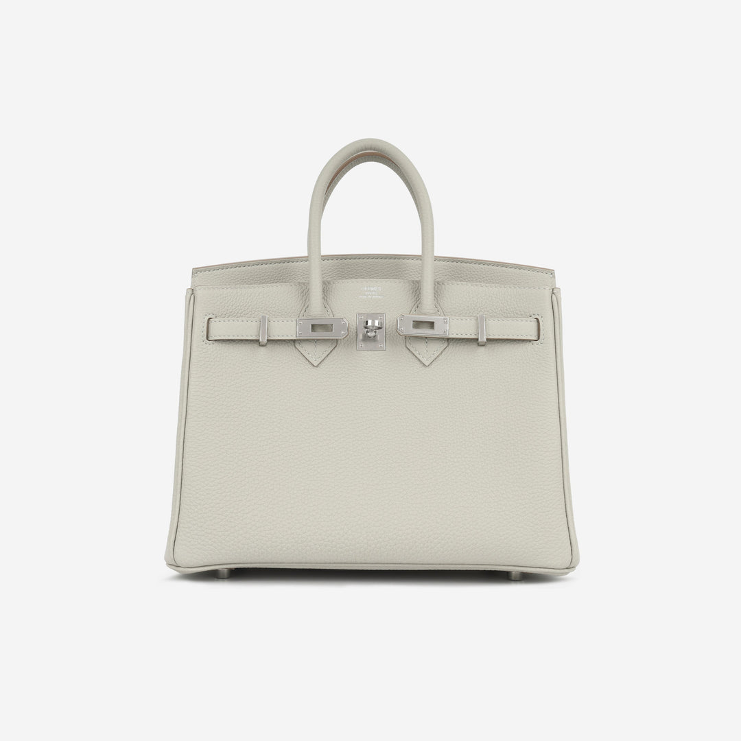 Birkin 25 Verso - Gris Perle/Nata