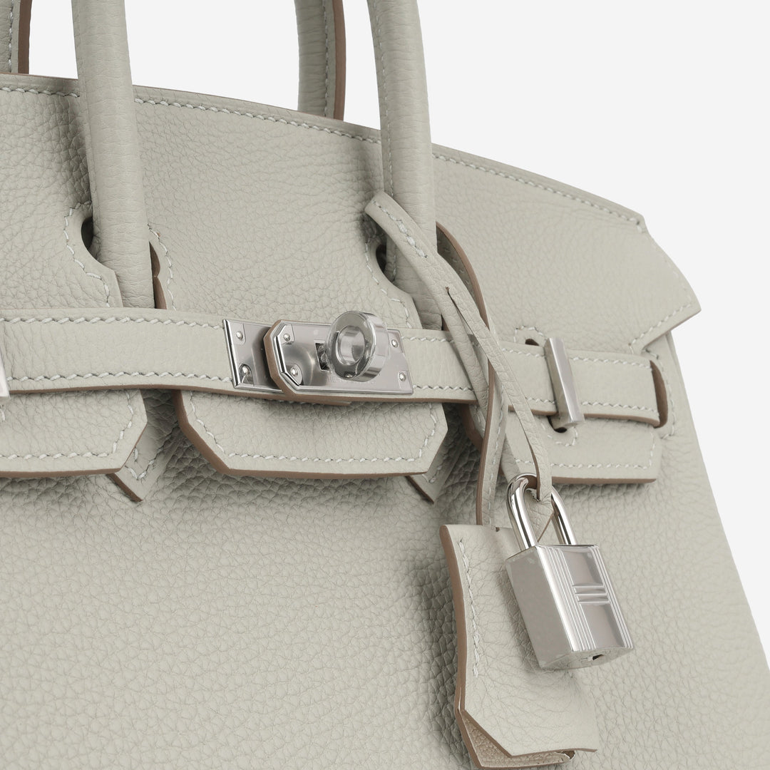 Birkin 25 Verso - Gris Perle/Nata
