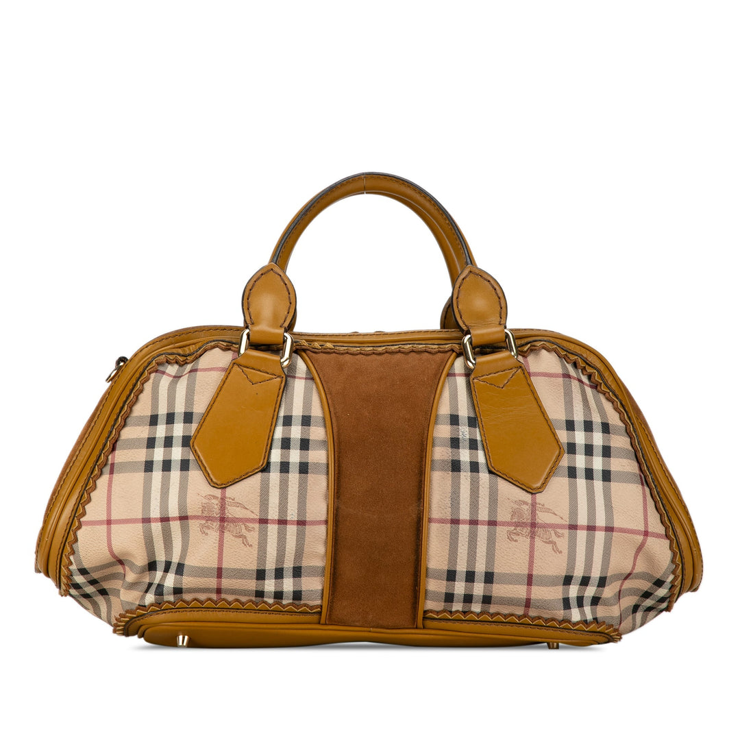 BURBERRY Haymarket Check Tassel Satchel