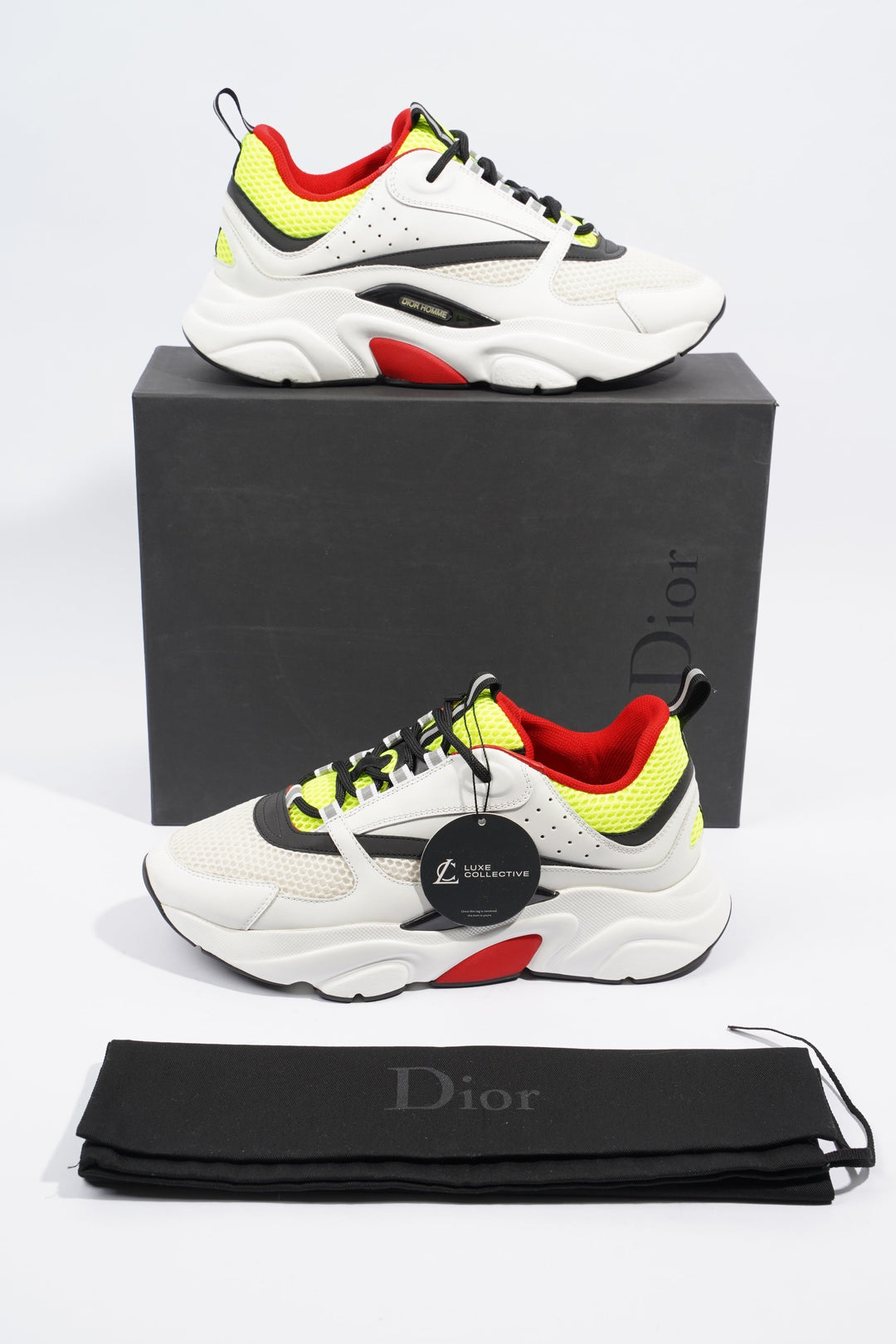 Christian Dior B22 White / Black / Yellow Mesh EU 42 UK 8