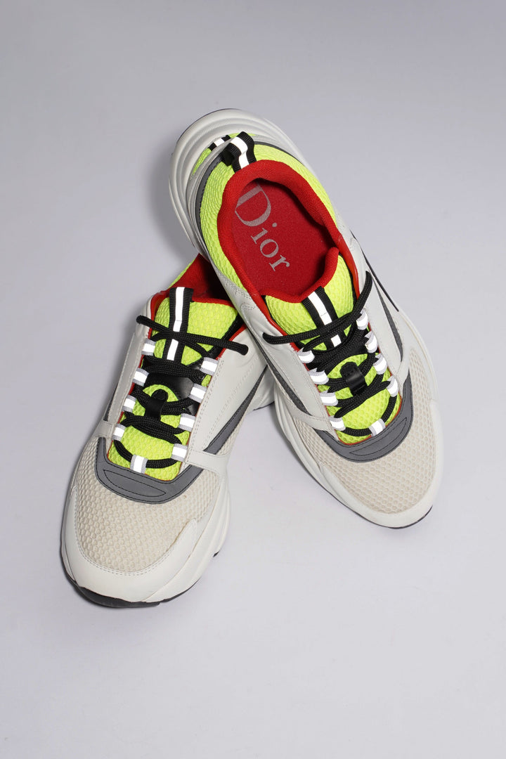 Christian Dior B22 White / Black / Yellow Mesh EU 42 UK 8