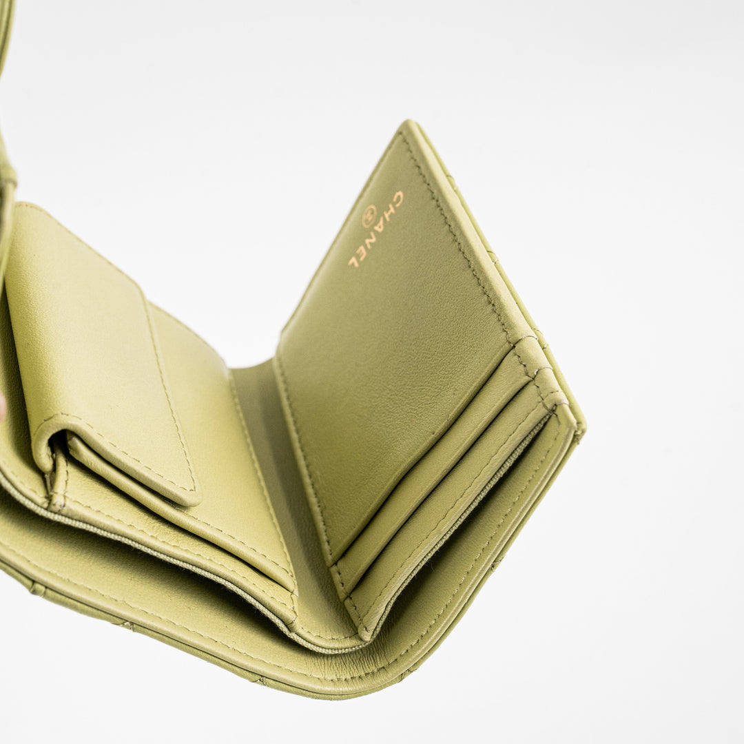 Top Quality Chanel Compact Wallet Green