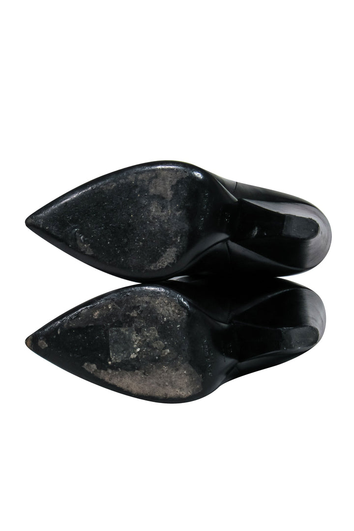 Saint Laurent - Black Crinkle Leather OTK Boots Sz 8