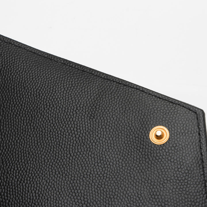 Saint Laurent Matelasse Grain de Poudre Monogram Envelope Pouch (SHF-eQugwj)