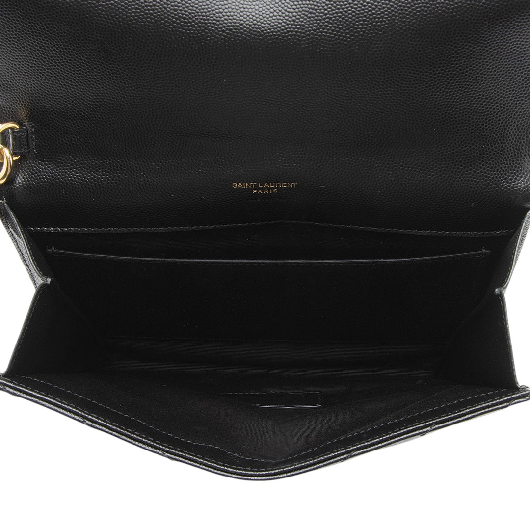 Saint Laurent Matelasse Grain de Poudre Monogram Envelope Pouch (SHF-eQugwj)