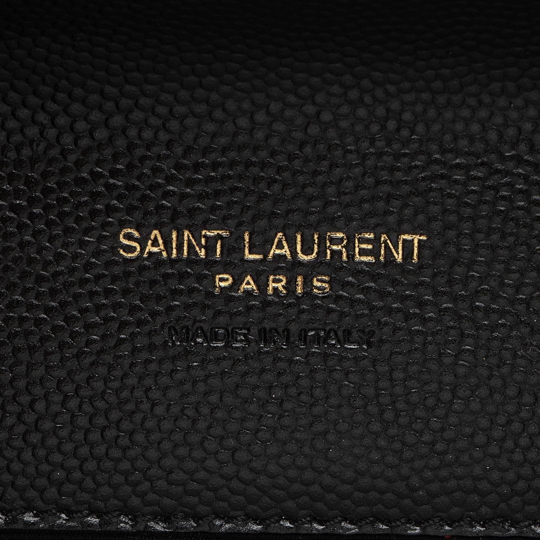 Saint Laurent Matelasse Grain de Poudre Monogram Envelope Pouch (SHF-eQugwj)