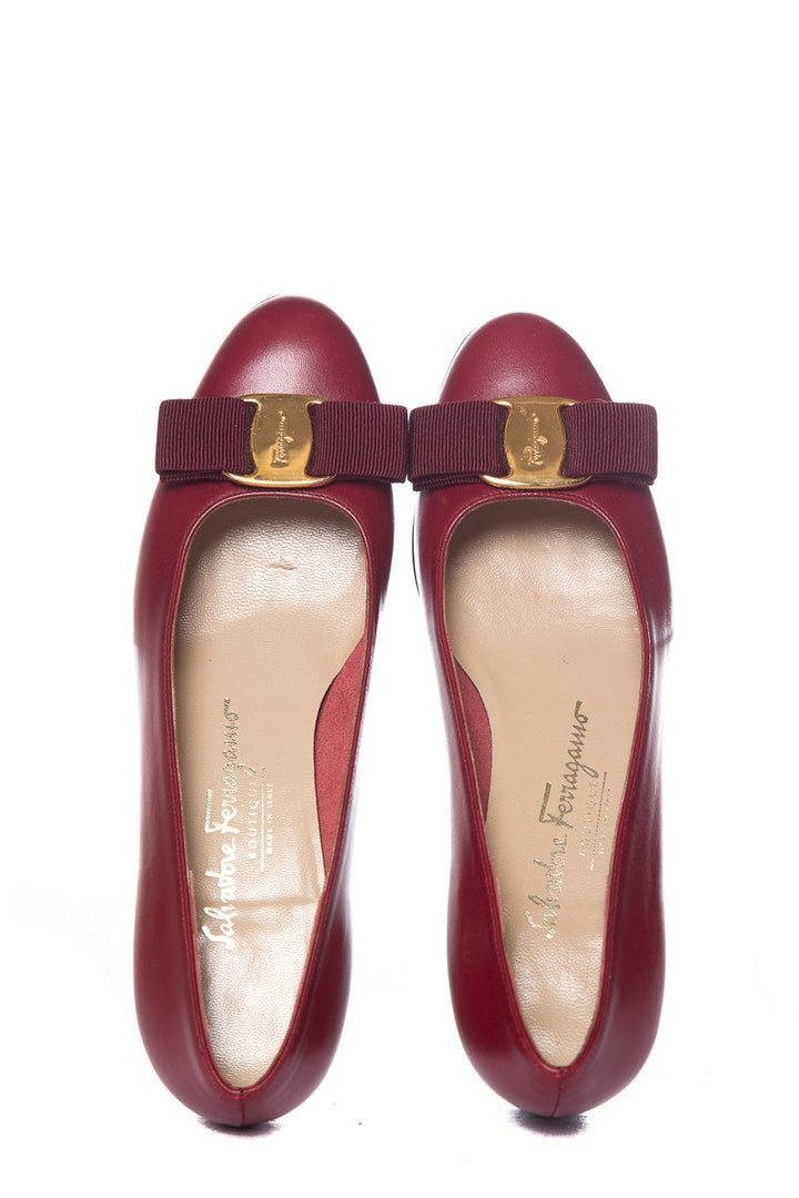 Salvatore Ferragamo Red Leather Pumps SZ 5