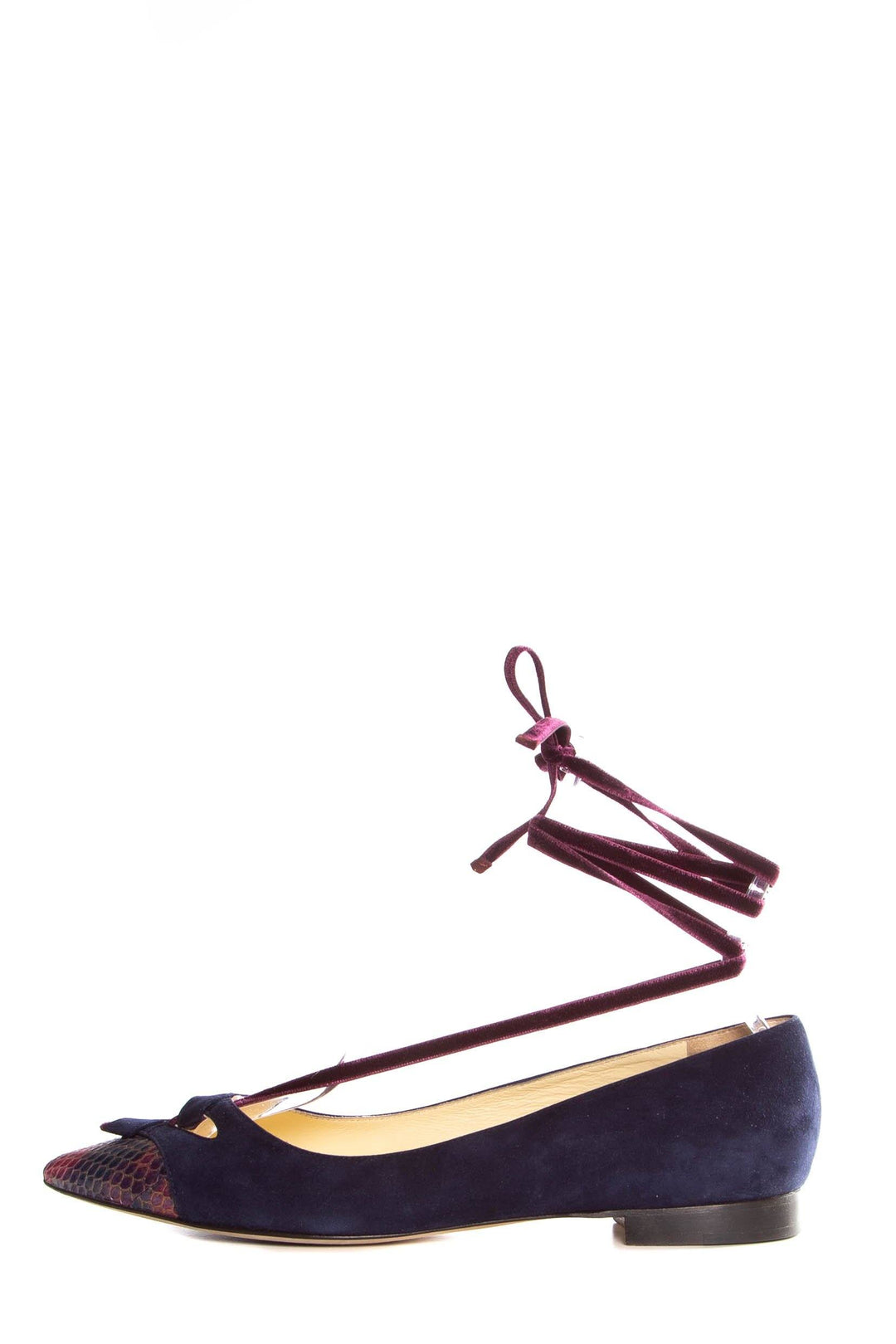 Sarah Flint Navy Suede Pointed Toe Flats SZ 40.5