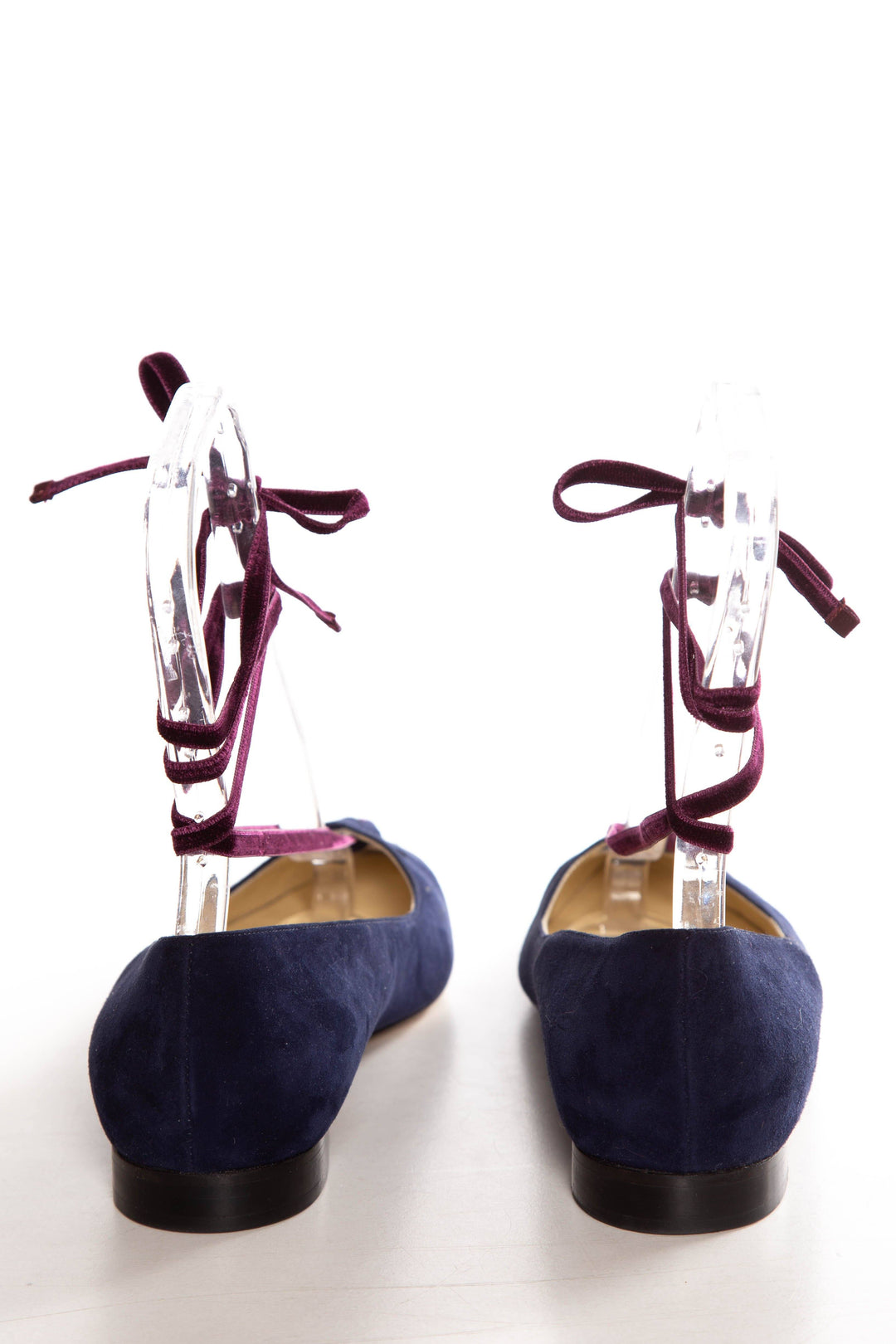 Sarah Flint Navy Suede Pointed Toe Flats SZ 40.5