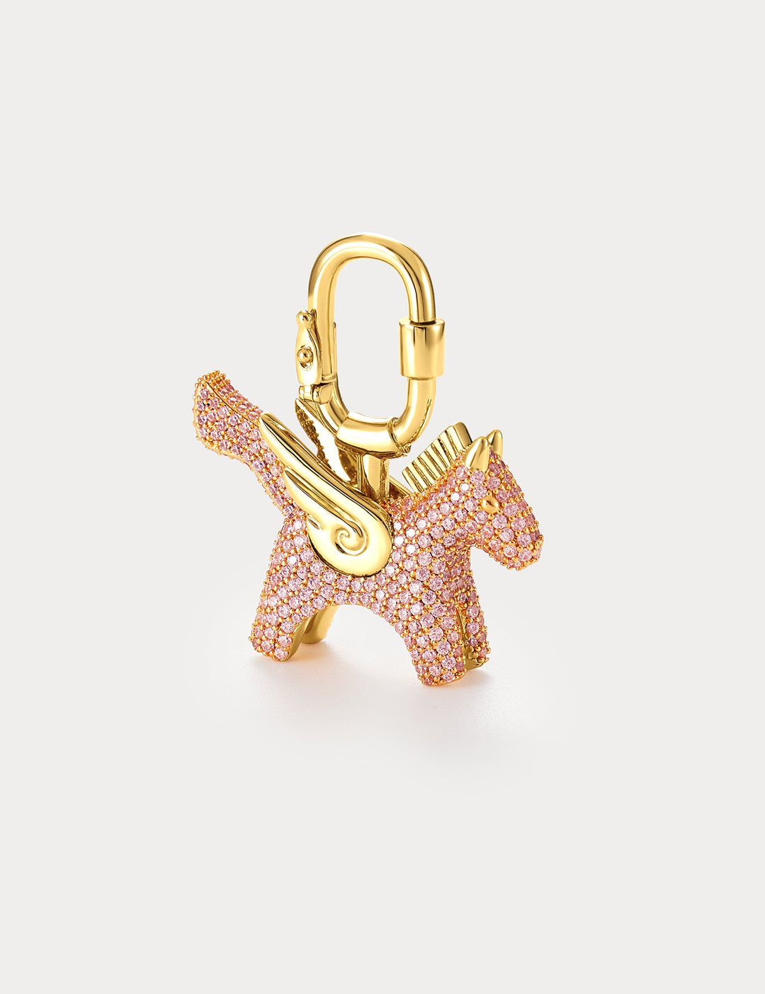 Sparkle Gold Pink Zircon—Rodeo Pegase Bag Charm