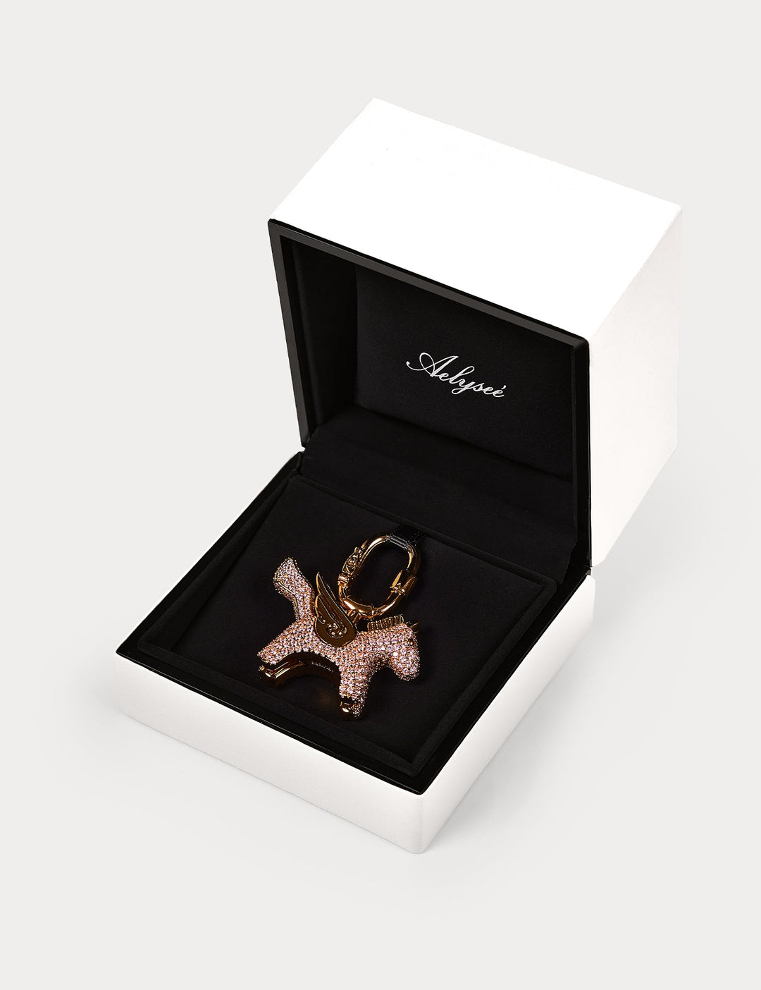 Sparkle Gold Pink Zircon—Rodeo Pegase Bag Charm