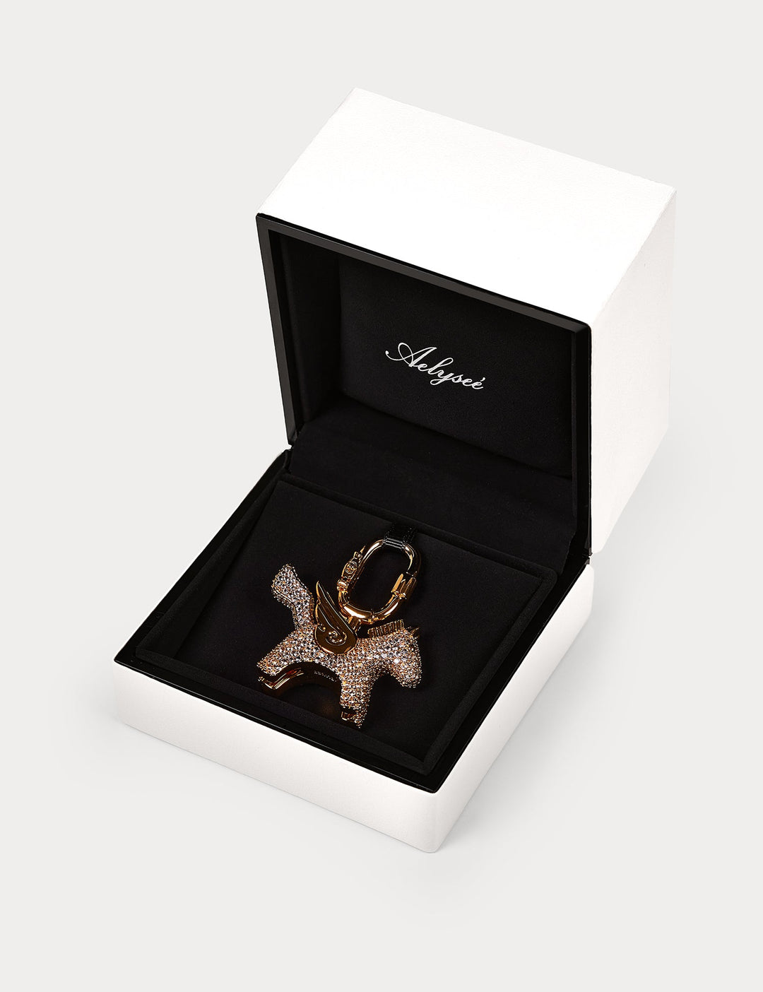 Sparkle Gold Sea Blue Zircon—Rodeo Pegase Bag Charm