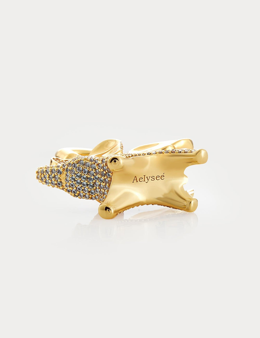 Sparkle Gold Sea Blue Zircon—Soar Elephant Bag Charm