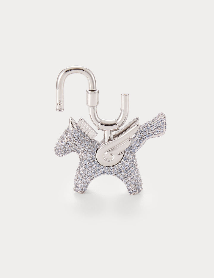 Sparkle Silver Sea Blue Zircon—Rodeo Pegase Bag Charm