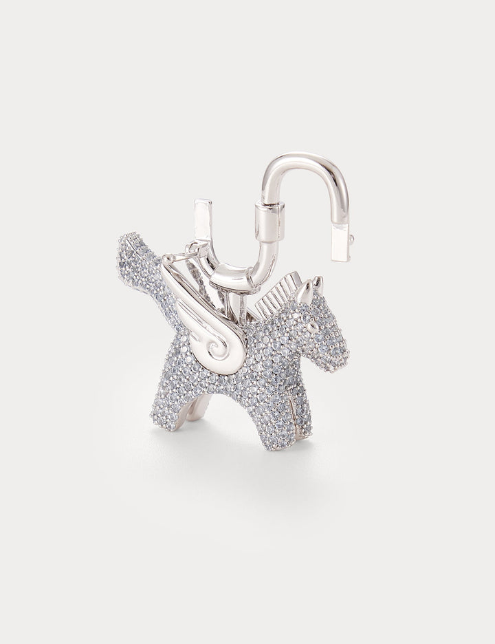 Sparkle Silver Sea Blue Zircon—Rodeo Pegase Bag Charm
