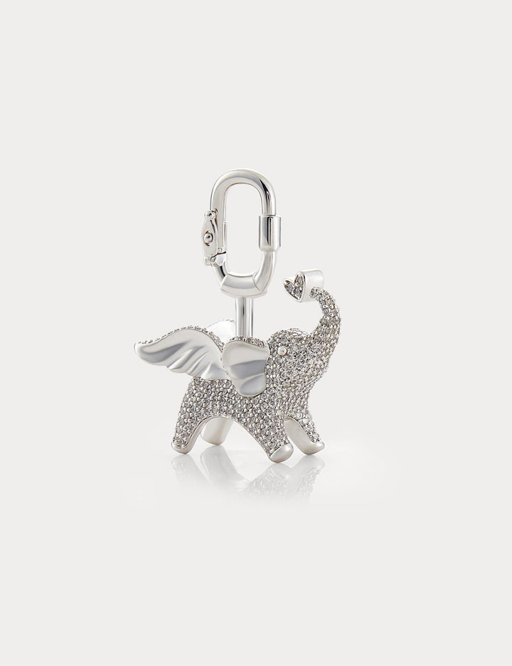 Sparkle Silver—Soar Elephant Bag Charm