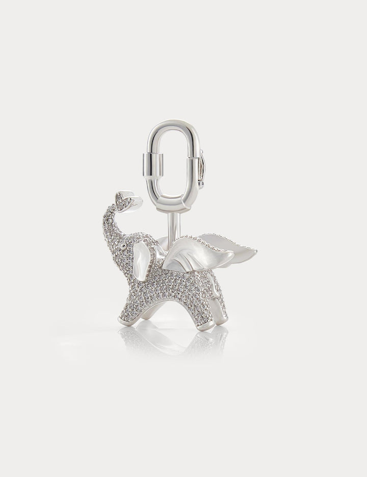 Sparkle Silver—Soar Elephant Bag Charm
