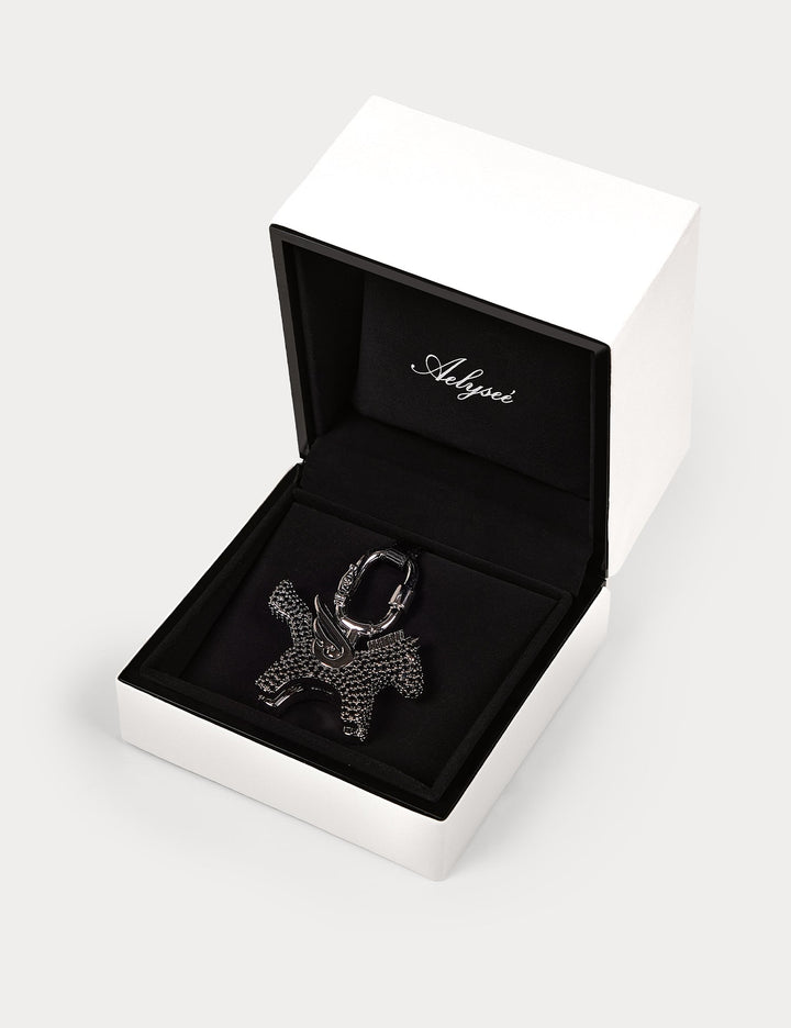 Sparkle Carbon Black Zircon—Rodeo Pegase Bag Charm