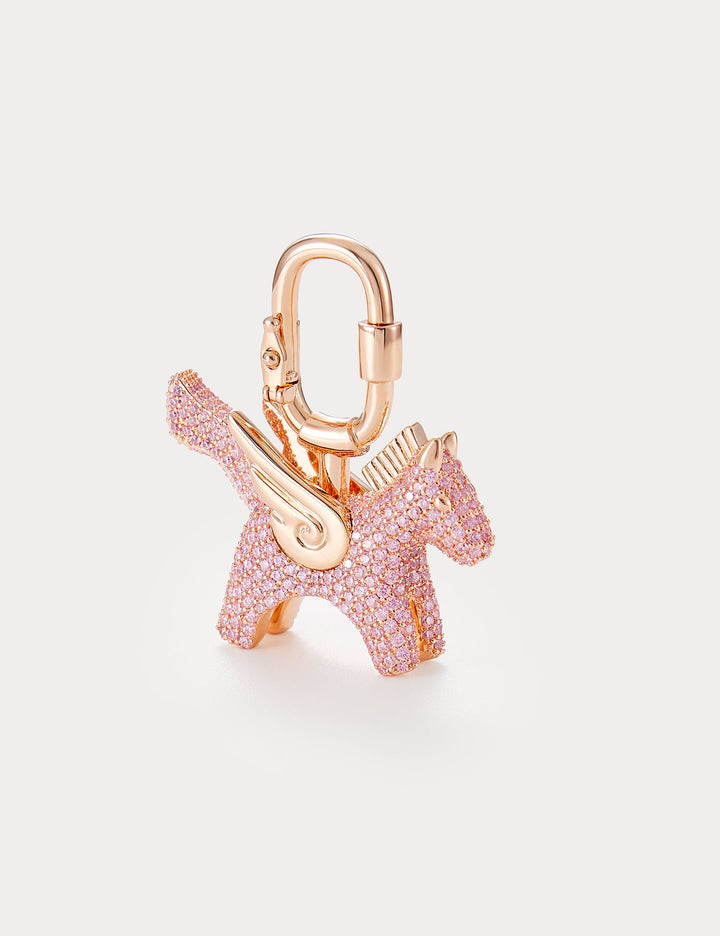 Sparkle Champagne Pink Zircon—Rodeo Pegase Bag Charm
