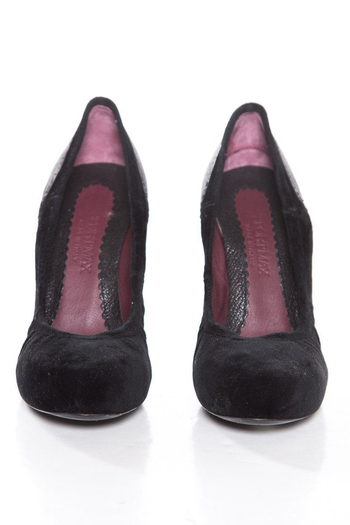 Sportmax Black Velvet Round Toe Pumps SZ 36