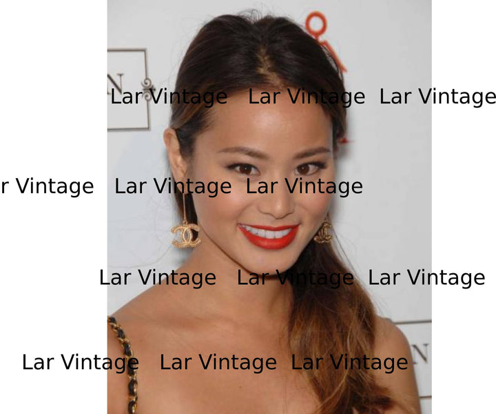 Top Quality Chanel Classic Gold CC Dangle Piercing Earrings