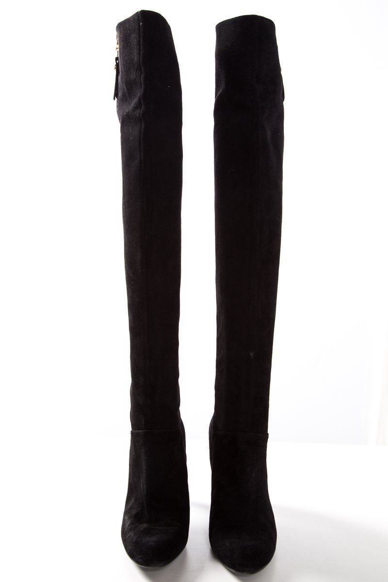 Stuart Weitzman Black Suede Over-The-Knee-Boots SZ 8.5