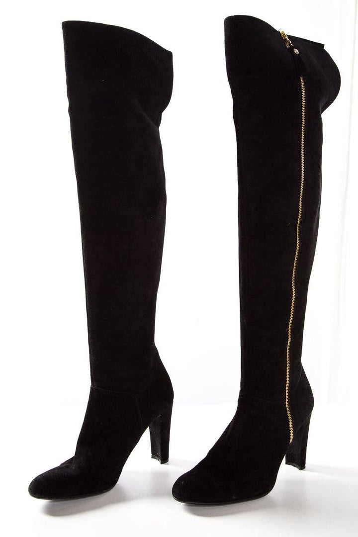 Stuart Weitzman Black Suede Over-The-Knee-Boots SZ 8.5