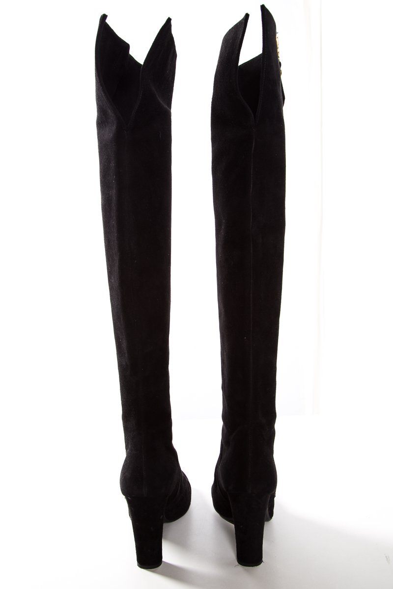 Stuart Weitzman Black Suede Over-The-Knee-Boots SZ 8.5