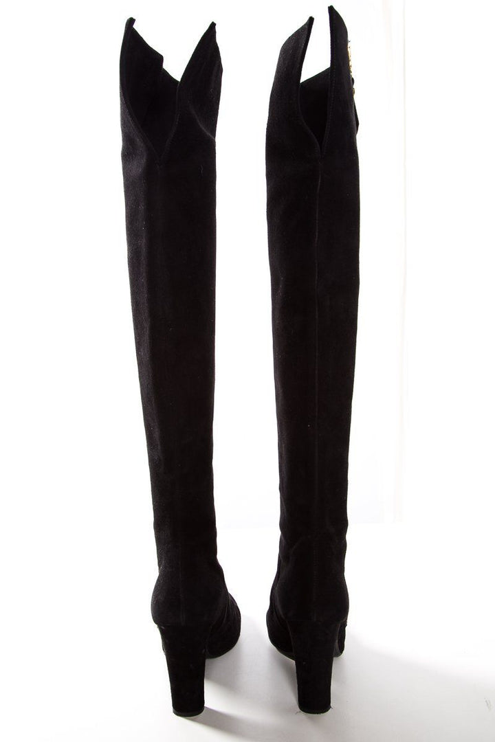 Stuart Weitzman Black Suede Over-The-Knee-Boots SZ 8.5