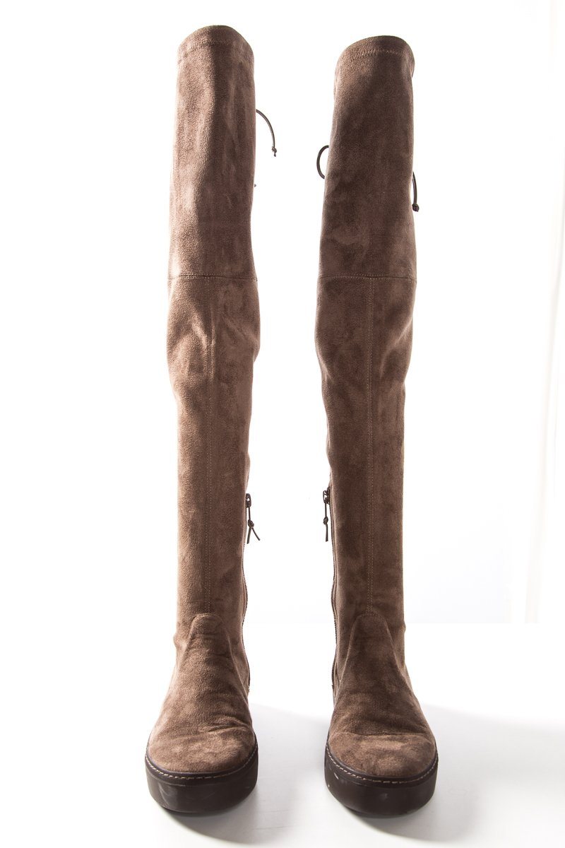 Stuart Weitzman Taupe Suede Knee High Boots SZ 6
