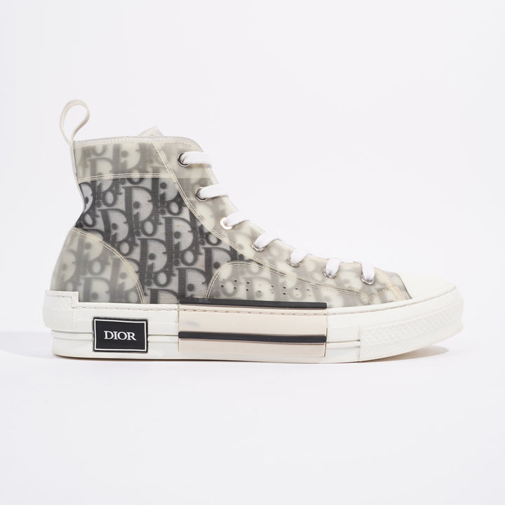 Christian Dior B23 Hightops White / Black Oblique Canvas EU 43.5 UK 9.5