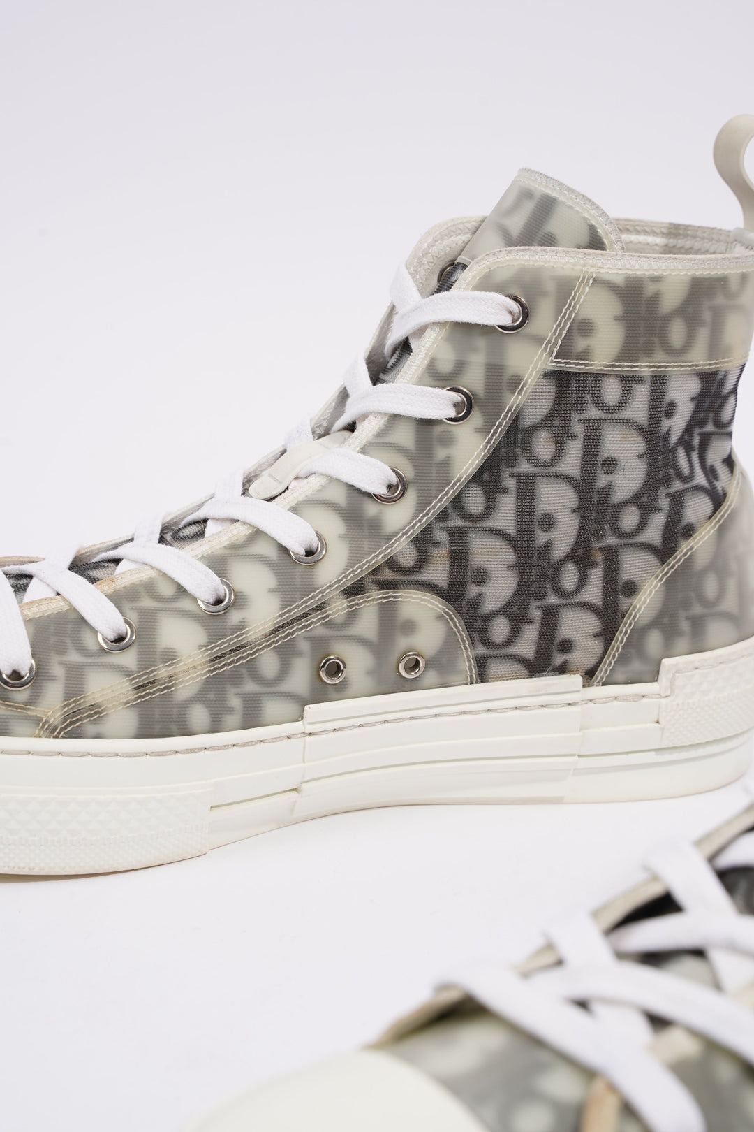 Christian Dior B23 Hightops White / Black Oblique Canvas EU 43.5 UK 9.5