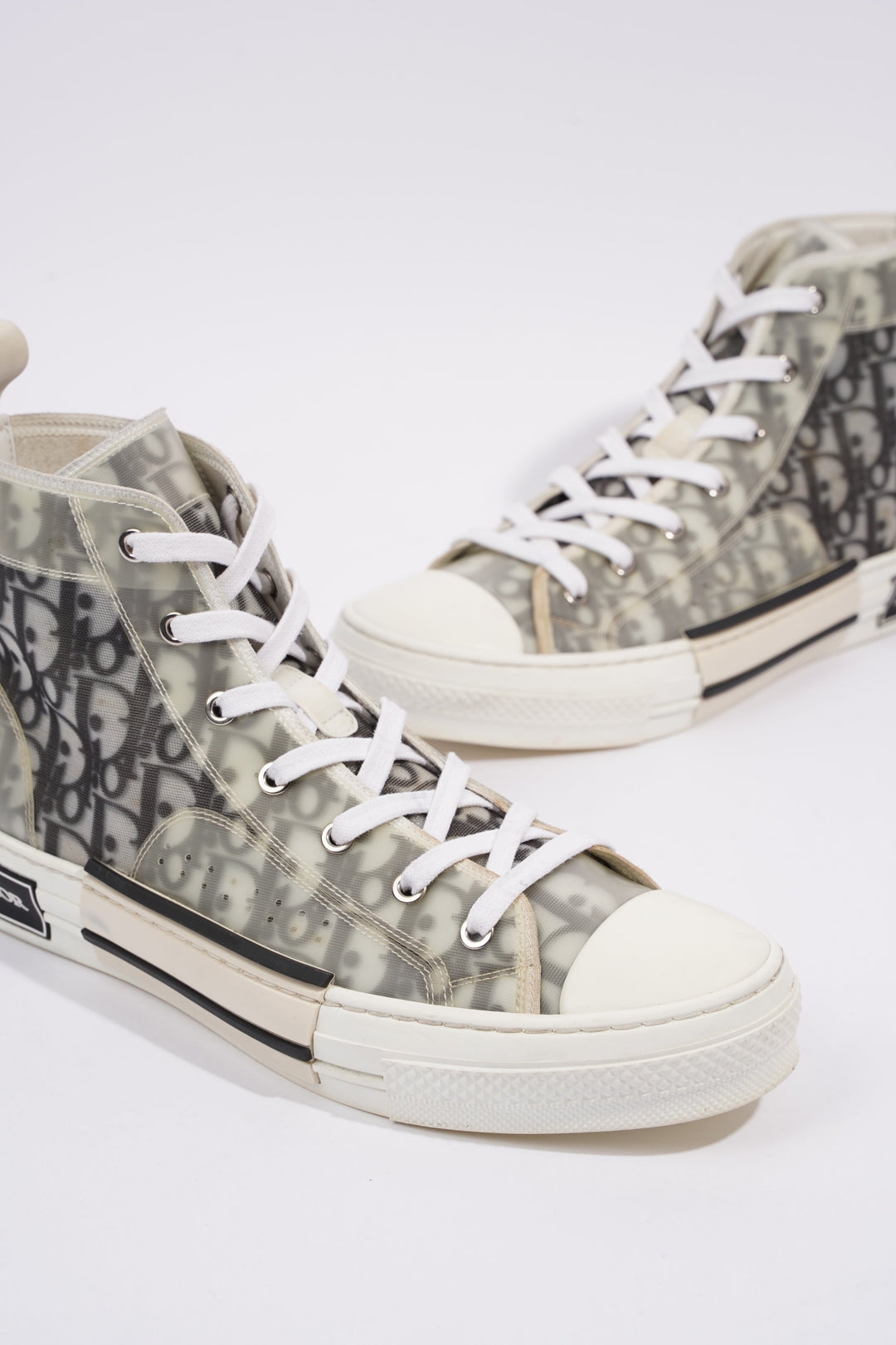 Christian Dior B23 Hightops White / Black Oblique Canvas EU 43.5 UK 9.5