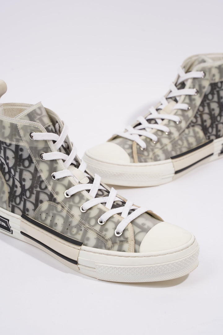 Christian Dior B23 Hightops White / Black Oblique Canvas EU 43.5 UK 9.5
