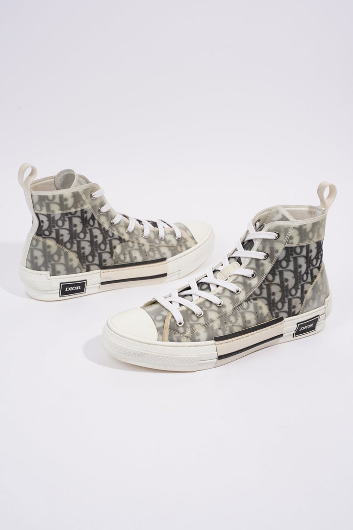 Christian Dior B23 Hightops White / Black Oblique Canvas EU 43.5 UK 9.5
