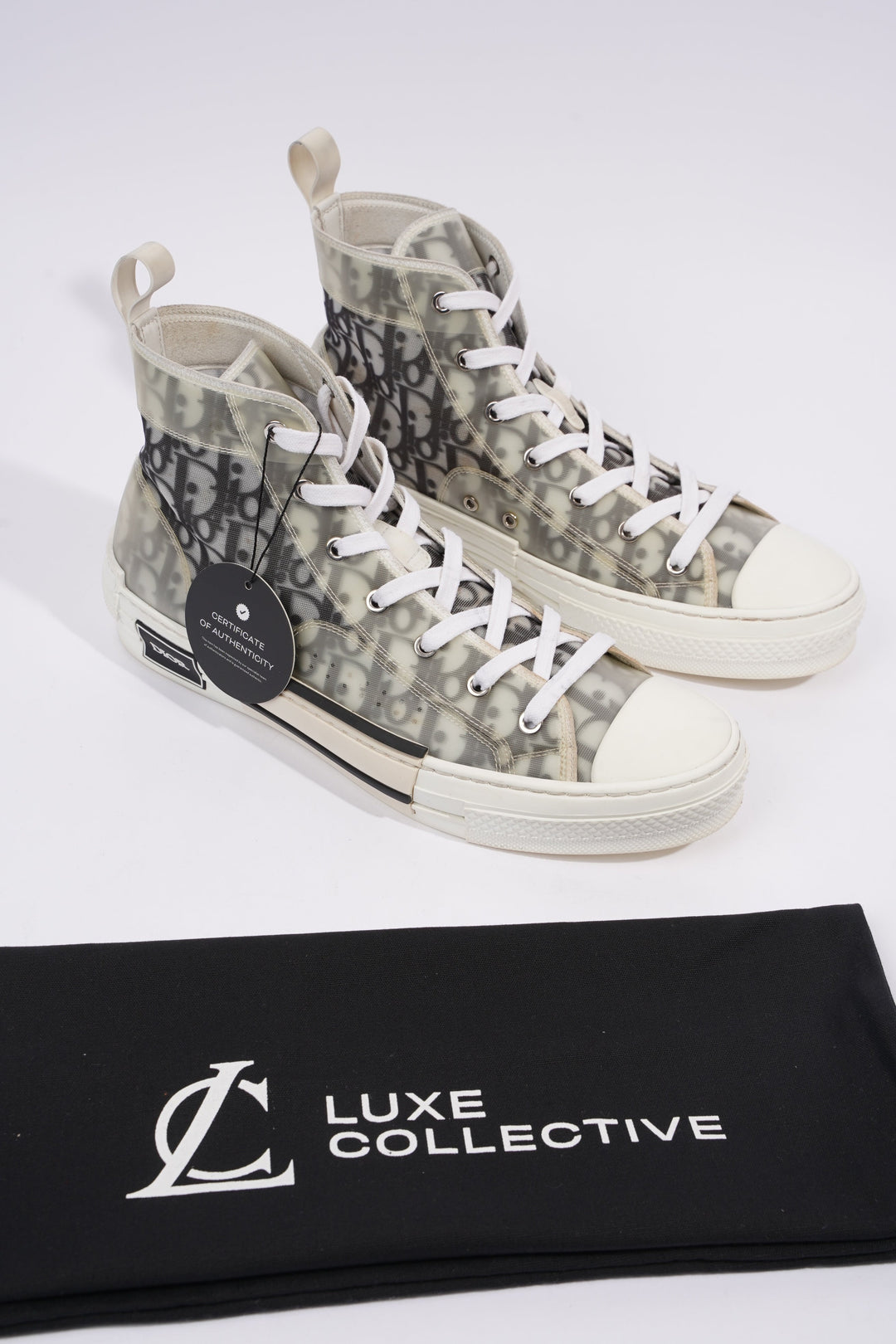 Christian Dior B23 Hightops White / Black Oblique Canvas EU 43.5 UK 9.5