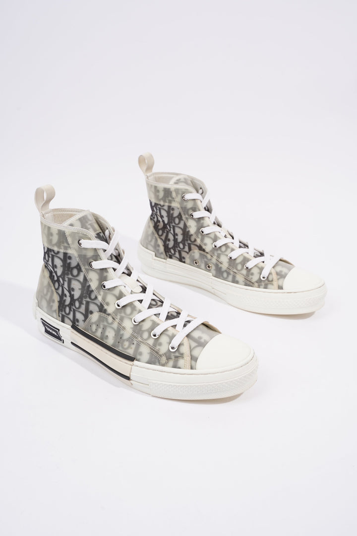 Christian Dior B23 Hightops White / Black Oblique Canvas EU 43.5 UK 9.5