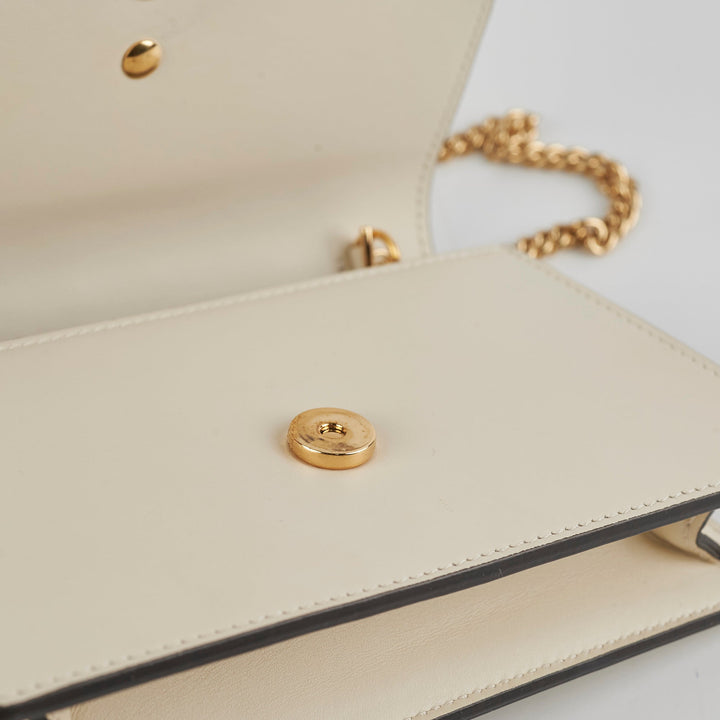 Gucci Super Mini Sylvie White Chain Crossbody