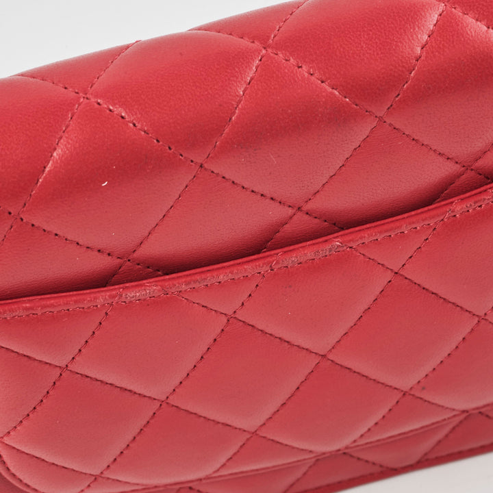 Top Quality Chanel Wallet On Chain WOC Lambskin Dark Pink