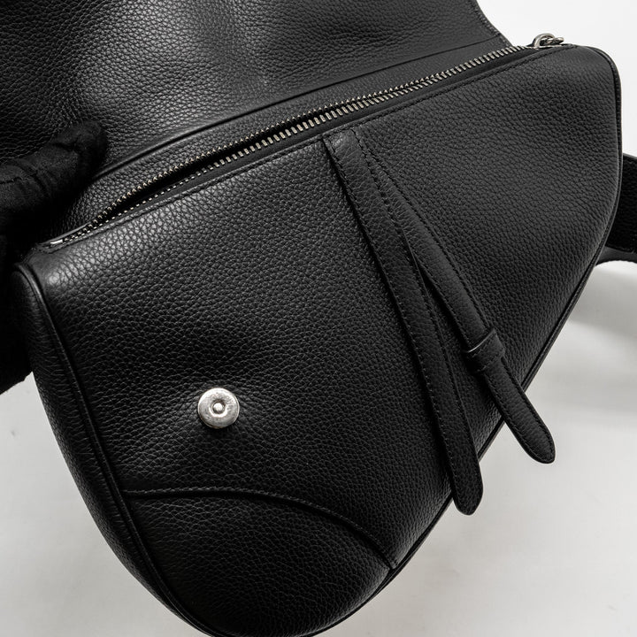 Top quality Dior Homme Charms Saddle Bag Calfskin Black