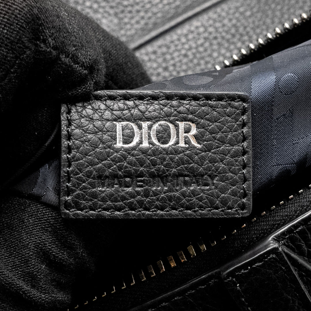 Top quality Dior Homme Charms Saddle Bag Calfskin Black